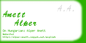anett alper business card